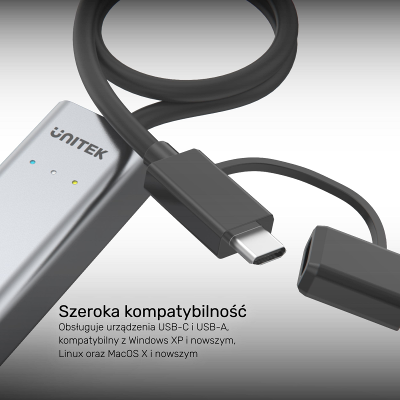 Unitek Hybrydowy adapter USB-C/USB-A do sieci Gigabit... | PartsPC.pl