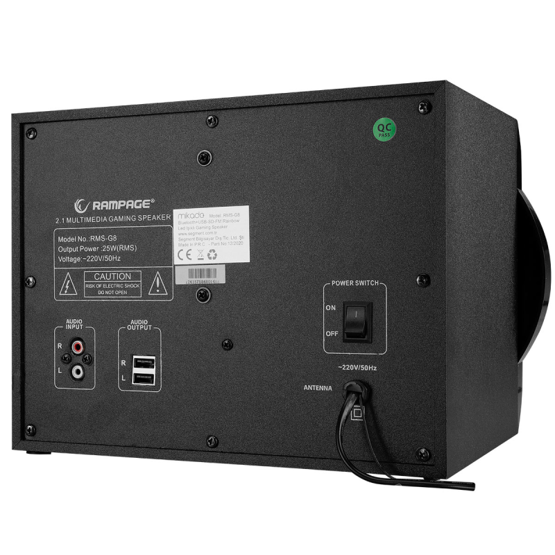 Rampage RMS-G8 Głośniki gamingowe 25 W BT, USB, SD, FM | PartsPC.pl