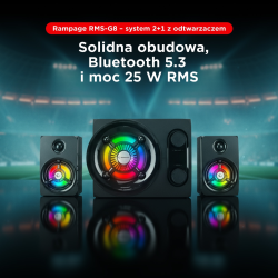 Rampage RMS-G8 Głośniki gamingowe 25 W BT, USB, SD, FM | PartsPC.pl