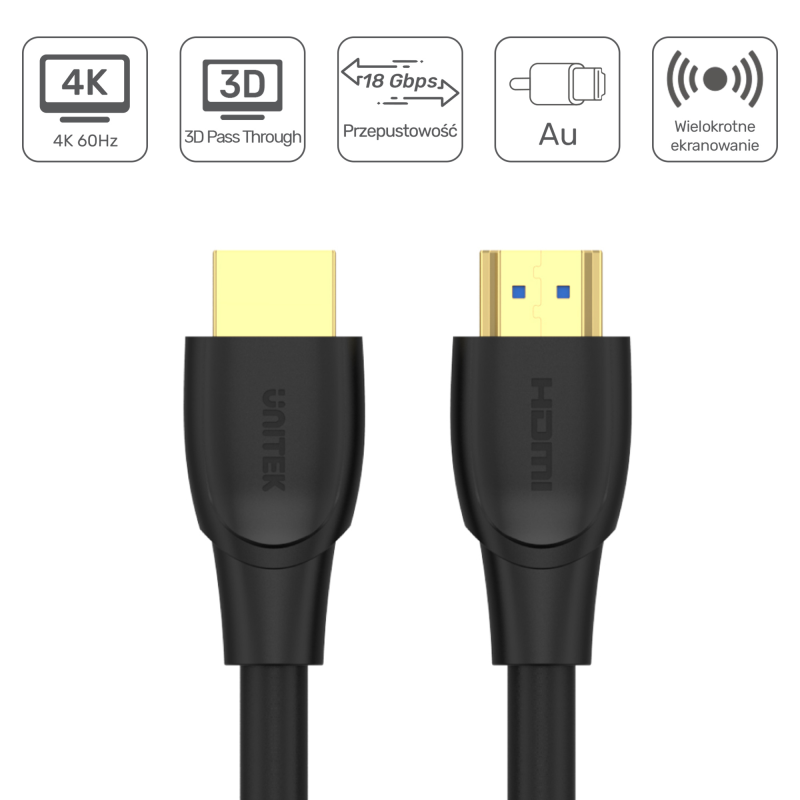 Unitek Kabel High Speed HDMI 2.0 4K C11046BK 20 m | PartsPC.pl