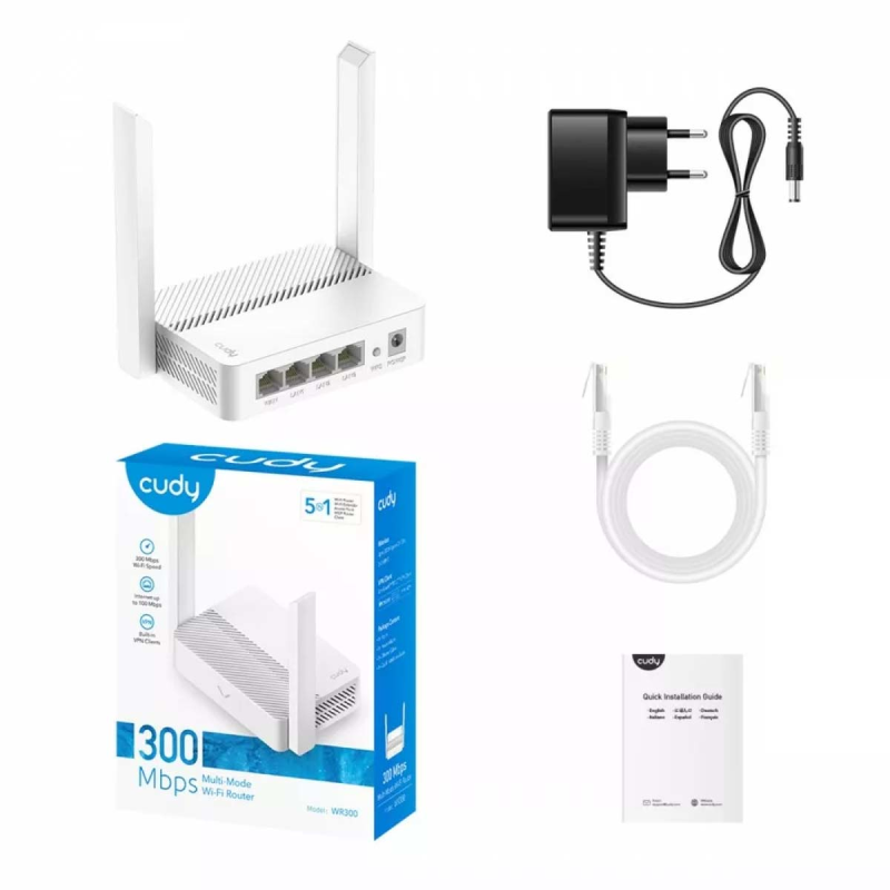 CUDY WR300 | router, Wi-Fi, 2,4GHz, MESH | PartsPC.pl