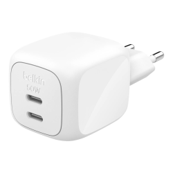 Belkin Ładowarka sieciowa, 2 porty USB-C, 50W, biała | PartsPC.pl