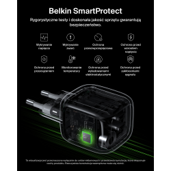 Belkin Ładowarka sieciowa, 2 porty USB-C, 50W, biała | PartsPC.pl