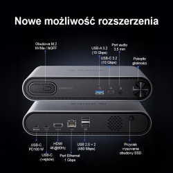 Orico Stacja dokująca USB-C z obudową M.2 NVMe/SATA... | PartsPC.pl