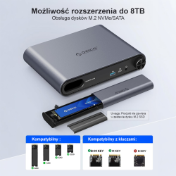 Orico Stacja dokująca USB-C z obudową M.2 NVMe/SATA... | PartsPC.pl