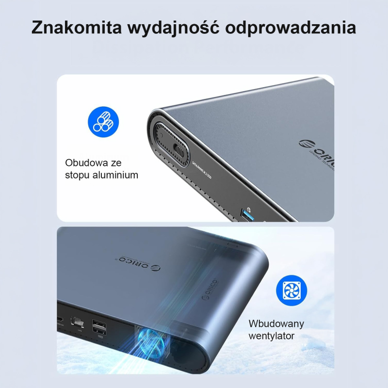 Orico Stacja dokująca USB-C z obudową M.2 NVMe/SATA... | PartsPC.pl