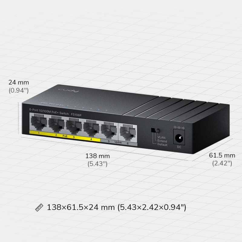CUDY FS106P | przełącznik sieciowy, 6-portowy, PoE+, 36W | PartsPC.pl