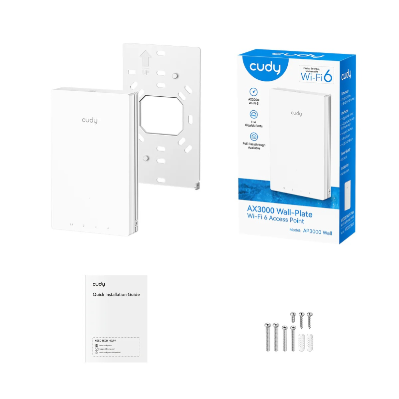 CUDY AP3000 wall | Access Point (AP), Wi-Fi 6... | PartsPC.pl