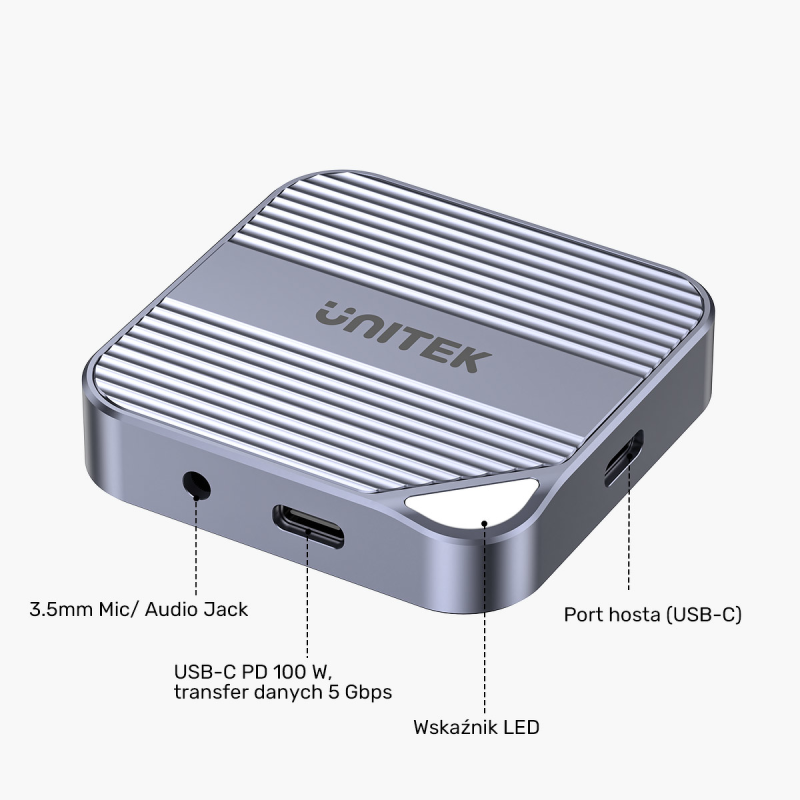 Unitek Magnetyczny czytnik kart SD/Micro SD 6w1 | PD100W... | PartsPC.pl