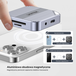 Unitek Magnetyczny czytnik kart SD/Micro SD 6w1 | PD100W... | PartsPC.pl