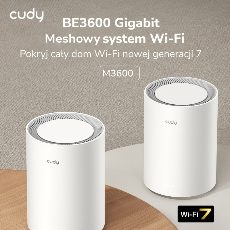 CUDY M3600(3-Pack) | Mesh, WiFi 7, 2,4GHz/5GHz, Gigabit | PartsPC.pl