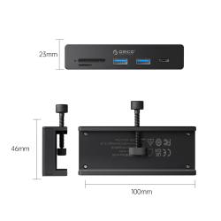 Orico Aktywny hub USB-C 10Gbps, 15W, przykręcany, 2x... | PartsPC.pl