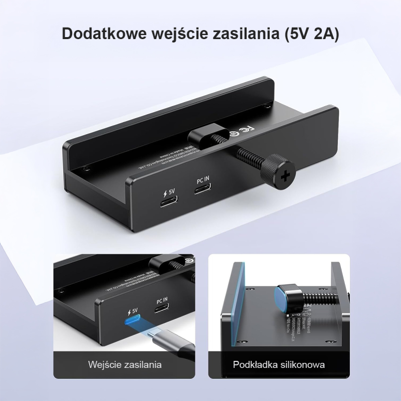 Orico Aktywny hub USB-C 10Gbps, 15W, przykręcany, 2x... | PartsPC.pl