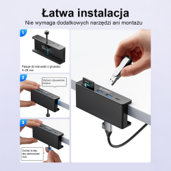 Orico Aktywny hub USB-C 10Gbps, 15W, przykręcany, 2x... | PartsPC.pl