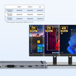 Unitek Stacja dokująca USB-C z DisplayLink 4K | 4K@30Hz... | PartsPC.pl