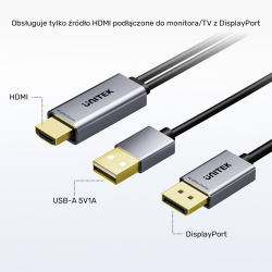 Unitek Kabel HDMI do DisplayPort 4K z zasilaniem USB-A |... | PartsPC.pl