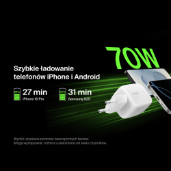 Belkin Ładowarka 70W GaN, 2x USB-C, USB-A, podróżna (EU... | PartsPC.pl