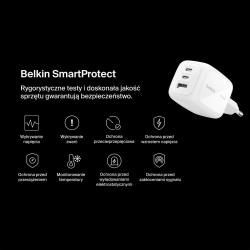 Belkin Ładowarka 70W GaN, 2x USB-C, USB-A, podróżna (EU... | PartsPC.pl