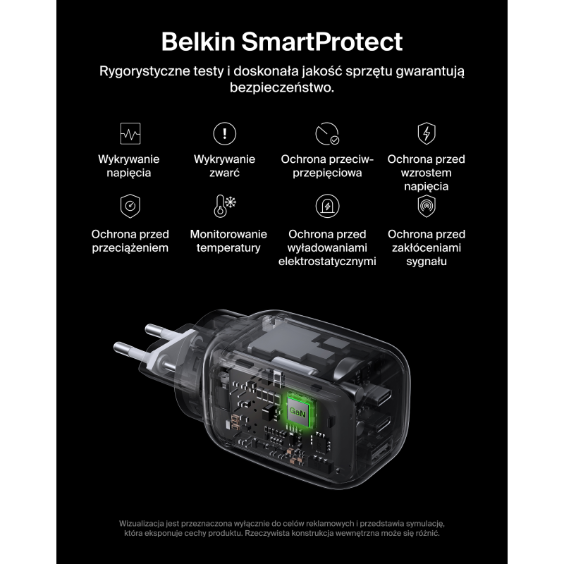 Belkin Ładowarka 100W GaN, 2x USB-C, USB-A, podróżna... | PartsPC.pl