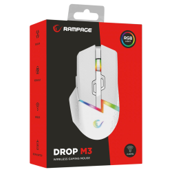 Rampage Mysz bezprzewodowa Drop M3 V2 24000 DPI biała | PartsPC.pl