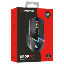 Rampage Mysz bezprzewodowa Drop M3 V2 24000 DPI czarna | PartsPC.pl