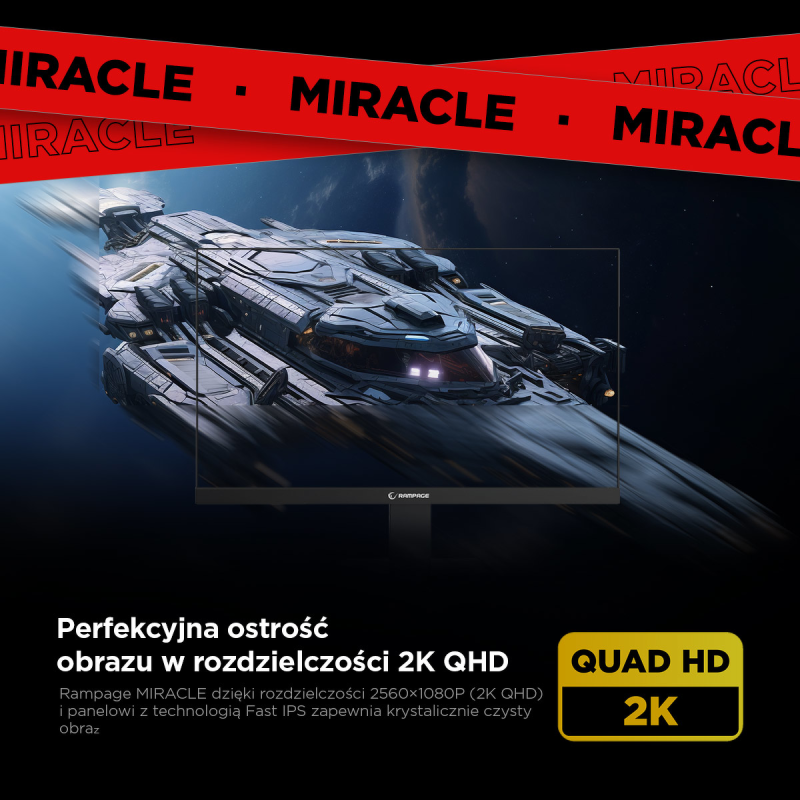 Rampage Miracle Monitor gamingowy 27'' 180Hz 1ms QHD 2K | PartsPC.pl