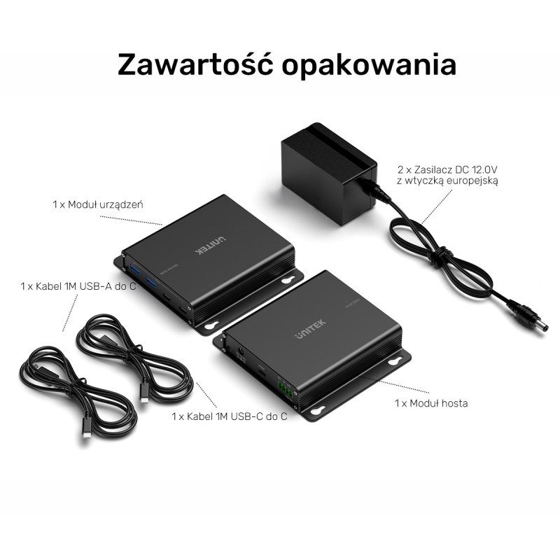 Unitek Przedłużacz USB 5 Gb/s 100 m przez Ethernet z... | PartsPC.pl