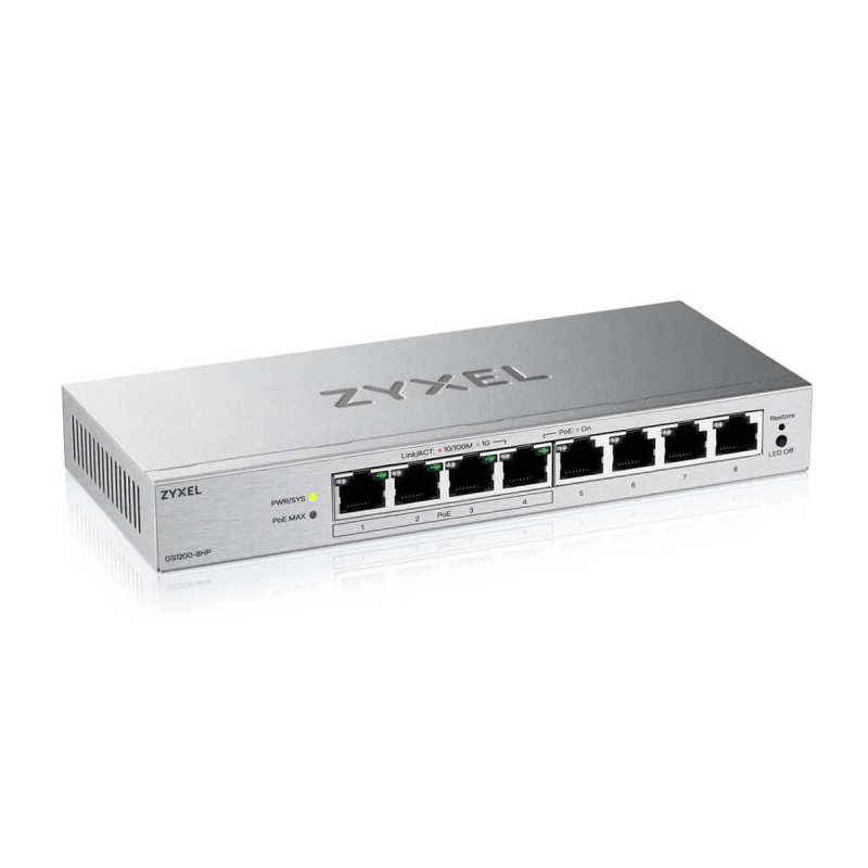 Zyxel GS1200-8HPV3-EU0101F 8-portowy switch gigabitowy... | PartsPC.pl