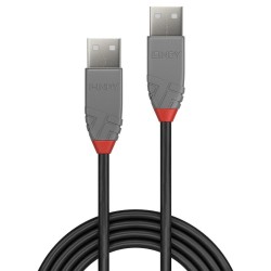 Kabel USB 2.0 LINDY Type A Cable, Anthra Line 2m Black | PartsPC.pl