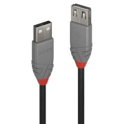 Przedłużacz USB 2.0 LINDY Type A Extension Cable, Anthra... | PartsPC.pl