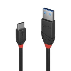 Kabel USB LINDY 3.1 A/M - USB C/M, Black Line 0,5m Czarny | PartsPC.pl