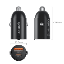 Orico Ładowarka samochodowa, USB-C 30W, USB-A 30W | PartsPC.pl