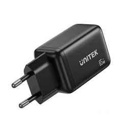 Unitek Ładowarka sieciowa 3-portowa GaN 65W, 2xUSB-C, USB-A, PD 3.0, czarna