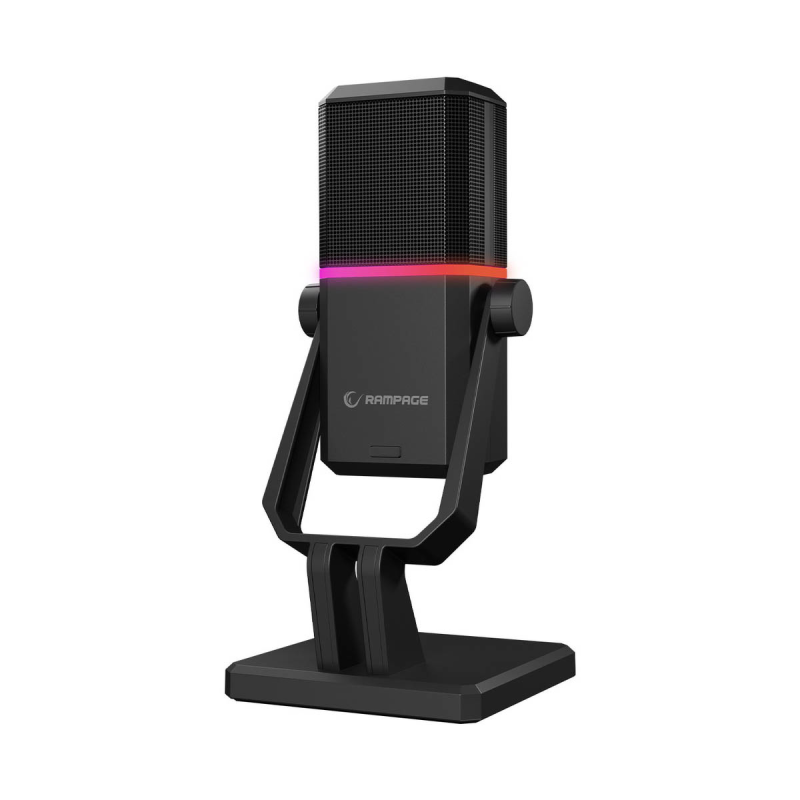 Rampage Cyclone Mikrofon gamingowy RGB USB-C czarny | PartsPC.pl