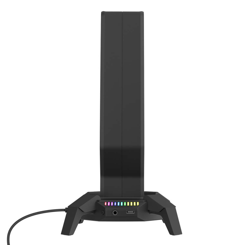Rampage Stojak na słuchawki IGRIS RGB USB, USB-C, czarny | PartsPC.pl