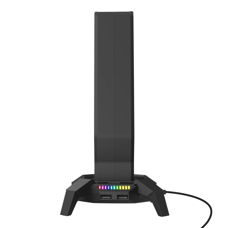 Rampage Stojak na słuchawki IGRIS RGB USB, USB-C, czarny | PartsPC.pl