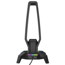 Rampage Stojak na słuchawki IGRIS RGB USB, USB-C, czarny | PartsPC.pl