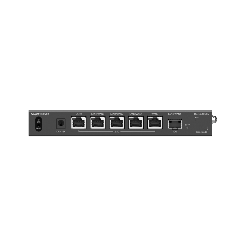 Ruijie Reyee RG-EG406XS | Router, VPN, 6 portów, 1x2,5GE WAN, 1x2,5GE LAN, 3x2,5GE 1xSFP+ LAN/WAN, Cloud, Rack
