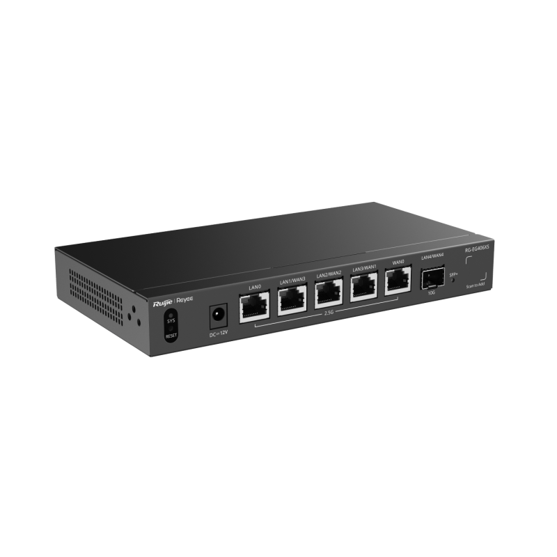 Ruijie Reyee RG-EG406XS | Router, VPN, 6 portów, 1x2,5GE WAN, 1x2,5GE LAN, 3x2,5GE 1xSFP+ LAN/WAN, Cloud, Rack