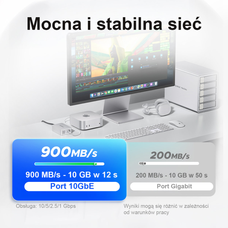 Orico Adapter sieciowy RJ45 10 Gbps na USB-C Thunderbolt... | PartsPC.pl