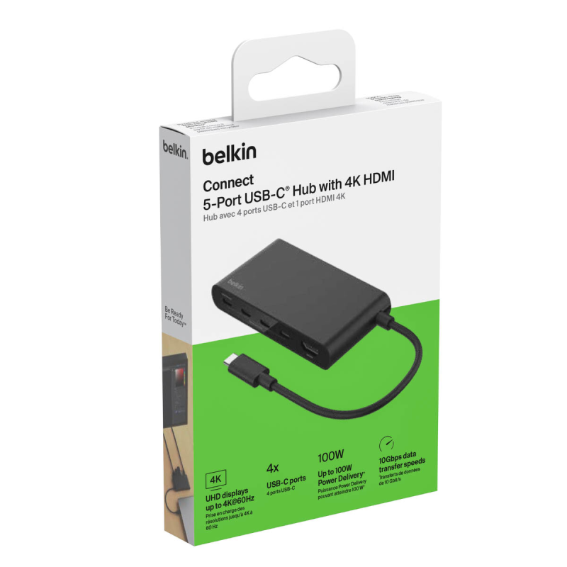 Belkin Hub USB-C, HDMI 2.0 4K, 4 porty USB-C 10 Gbps... | PartsPC.pl
