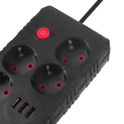 Listwa zasilająca Maclean MCE393 B, przedłużacz 4... | PartsPC.pl