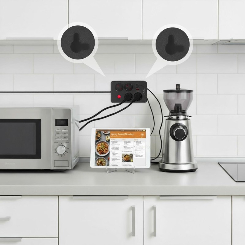 Listwa zasilająca Maclean MCE393 B, przedłużacz 4... | PartsPC.pl