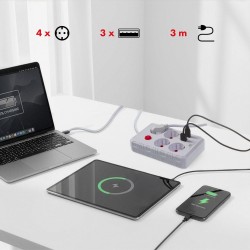 Listwa zasilająca Maclean MCE393 W, przedłużacz 4... | PartsPC.pl