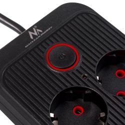 Listwa zasilająca Maclean MCE389 B, przedłużacz 6 gniazd... | PartsPC.pl