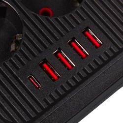 Listwa zasilająca Maclean MCE389 B, przedłużacz 6 gniazd... | PartsPC.pl