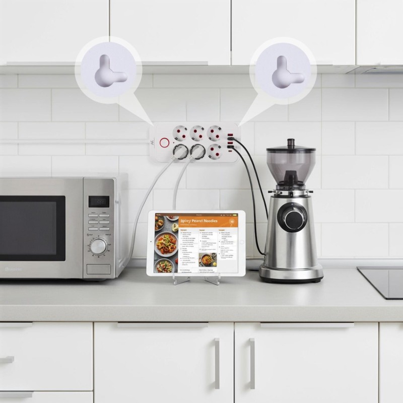 Listwa zasilająca Maclean MCE391 W, przedłużacz 6 gniazd... | PartsPC.pl