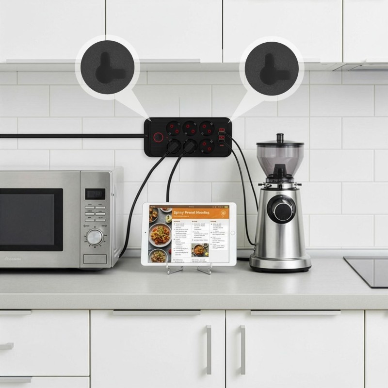 Listwa zasilająca Maclean MCE391 B, przedłużacz 6 gniazd... | PartsPC.pl