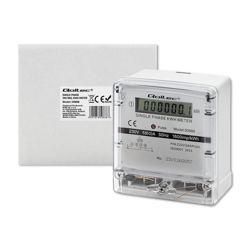 Miernik zużycia enrgii Qoltec jednofazowy elektroniczny... | PartsPC.pl
