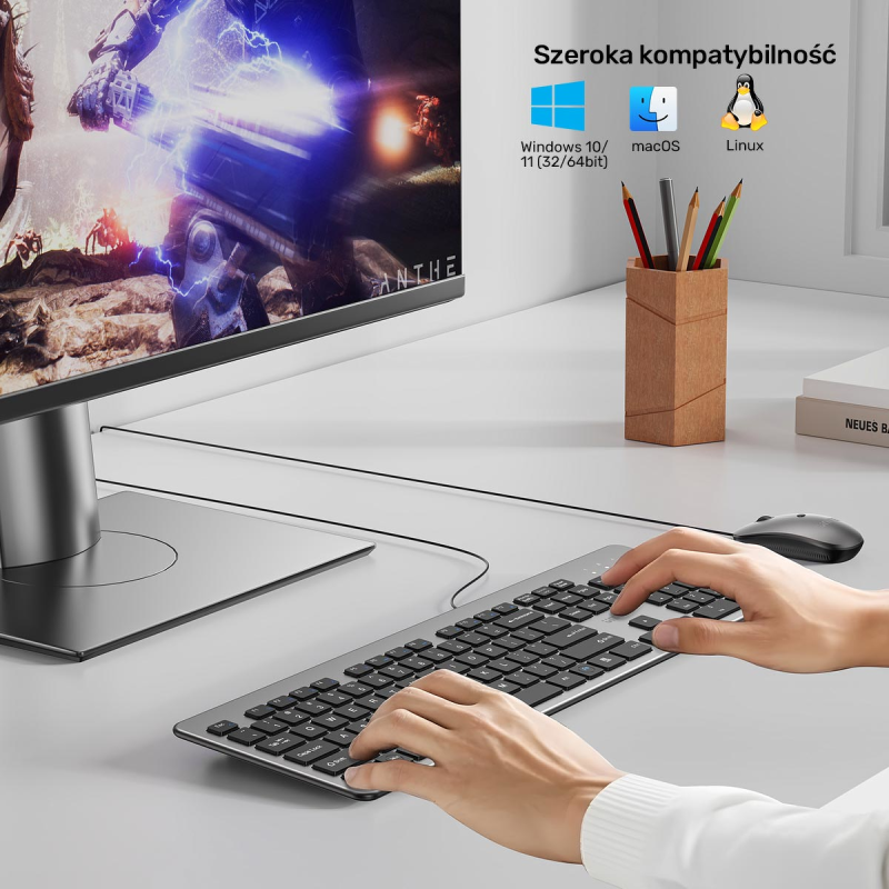 Unitek SlimTap Lekka klawiatura przewodowa biurowa... | PartsPC.pl